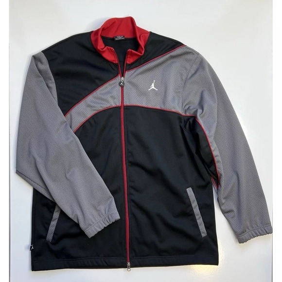 Jordan Other - Air Jordan 85-05 20th Anniversary Track Jacket Zip Up Black Red Gray Mesh Men L
